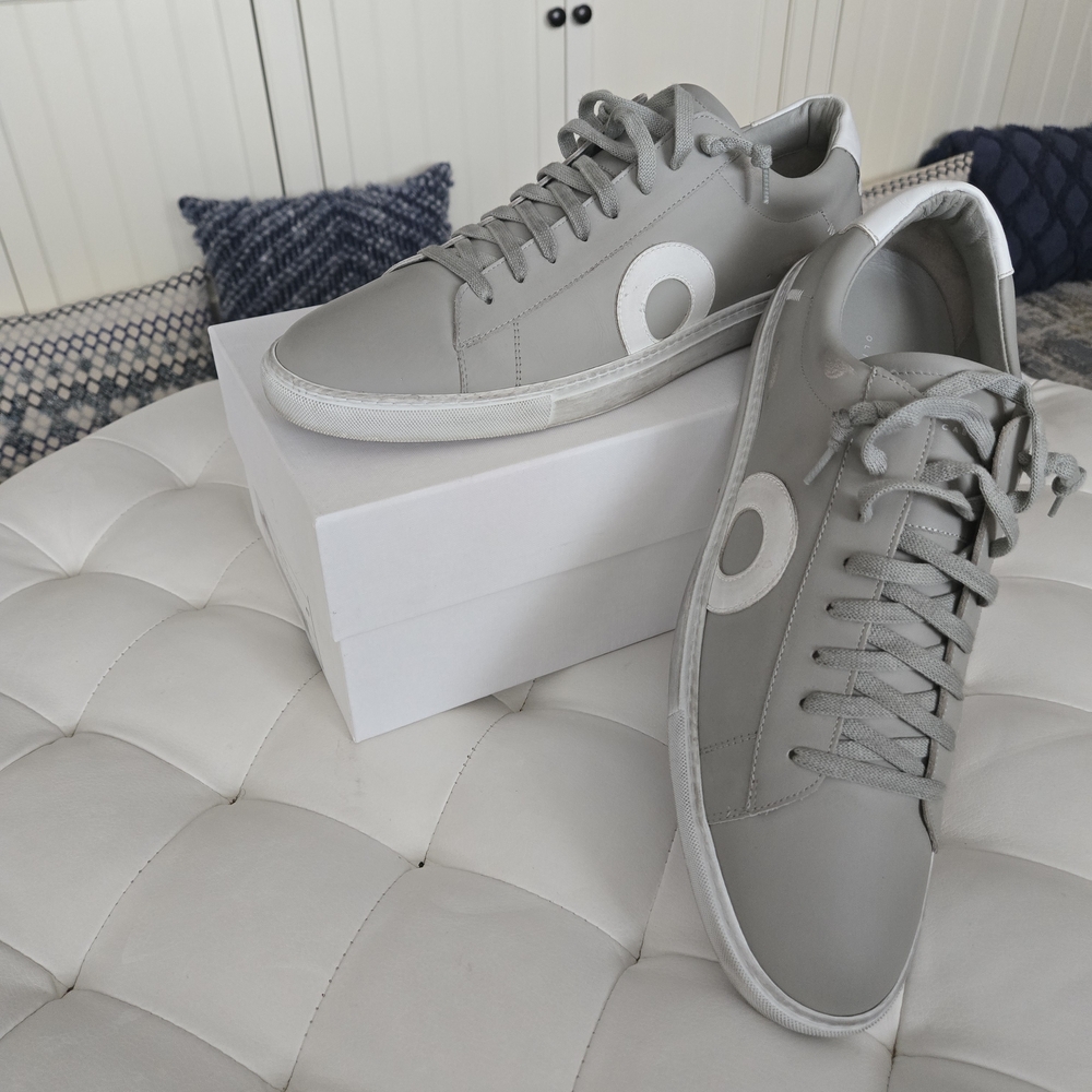Oliver Cabell Low 1 Particle Gray Italian Leather Men's Sneakers 13 14 US 47 EU